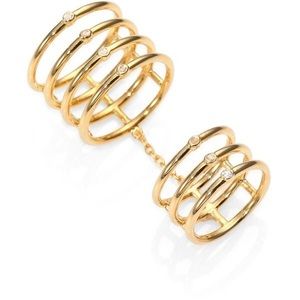 Elizabeth and James Knuckle Chain Ring- Sz 6- NWT